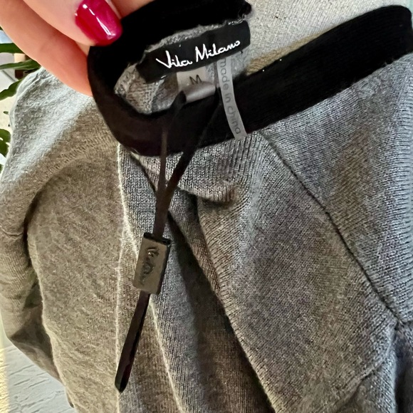 Vila Milano Sweater Dress Gray Black Size Medium - Picture 5 of 6